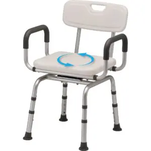 Swivel Shower Chair w/Arms + Back