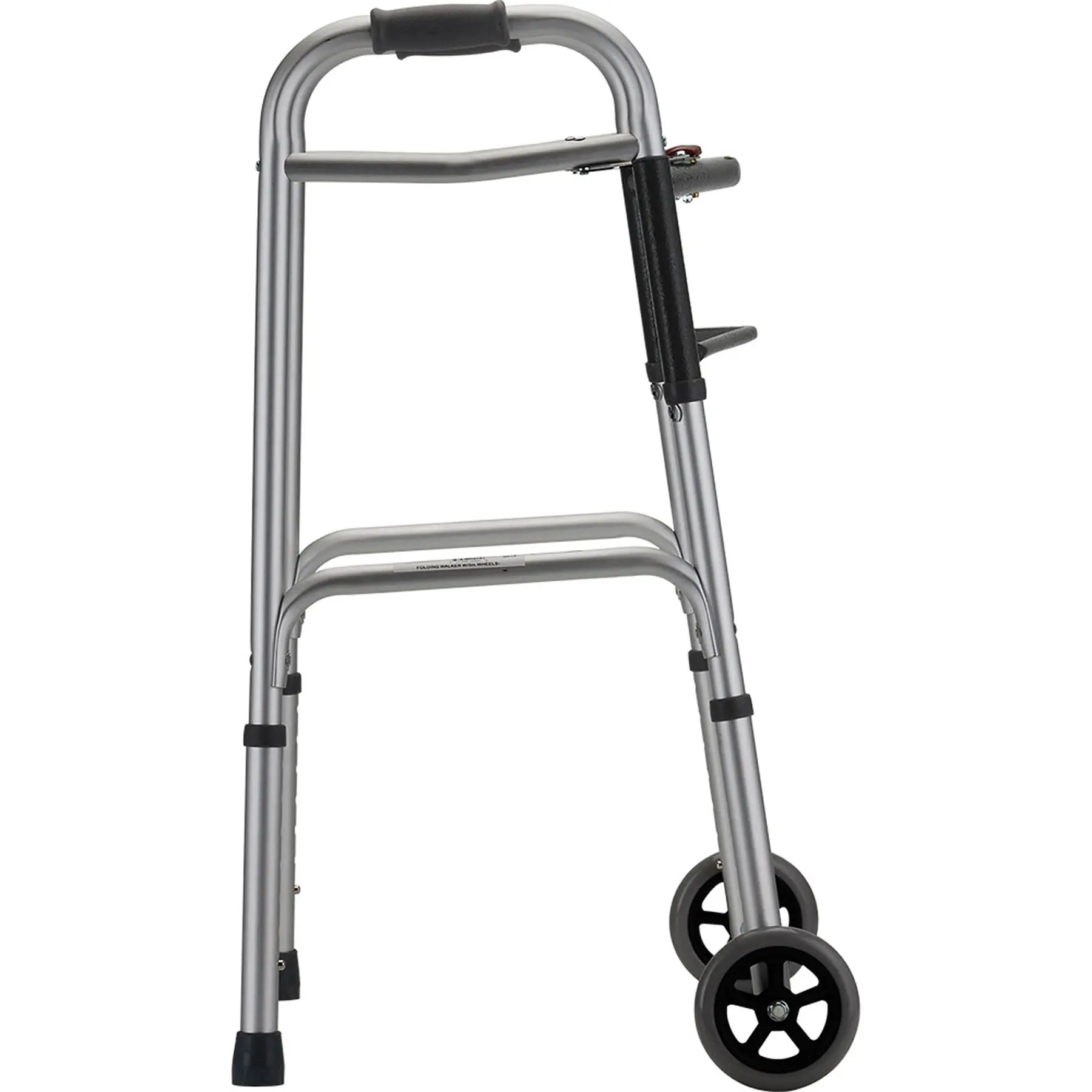 Folding Walker With 5" Wheels 2 Button Standard - Image 3