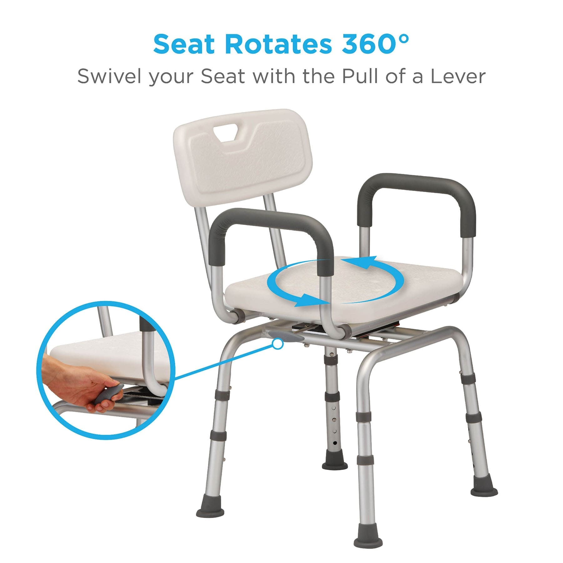 Swivel Shower Chair w/Arms + Back, photo 2 of 4