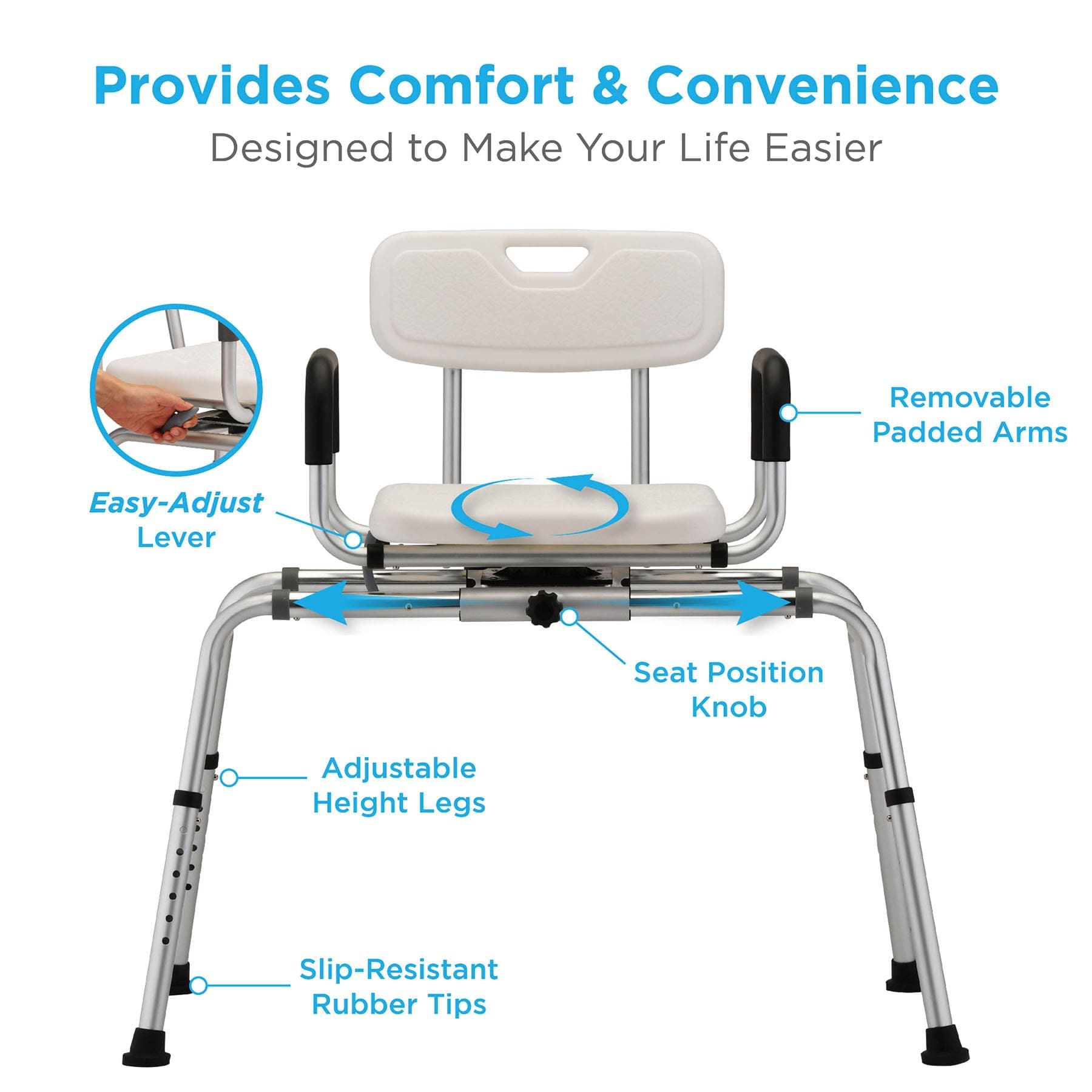 Sliding Swivel Transfer Bench, photo 3 of 5