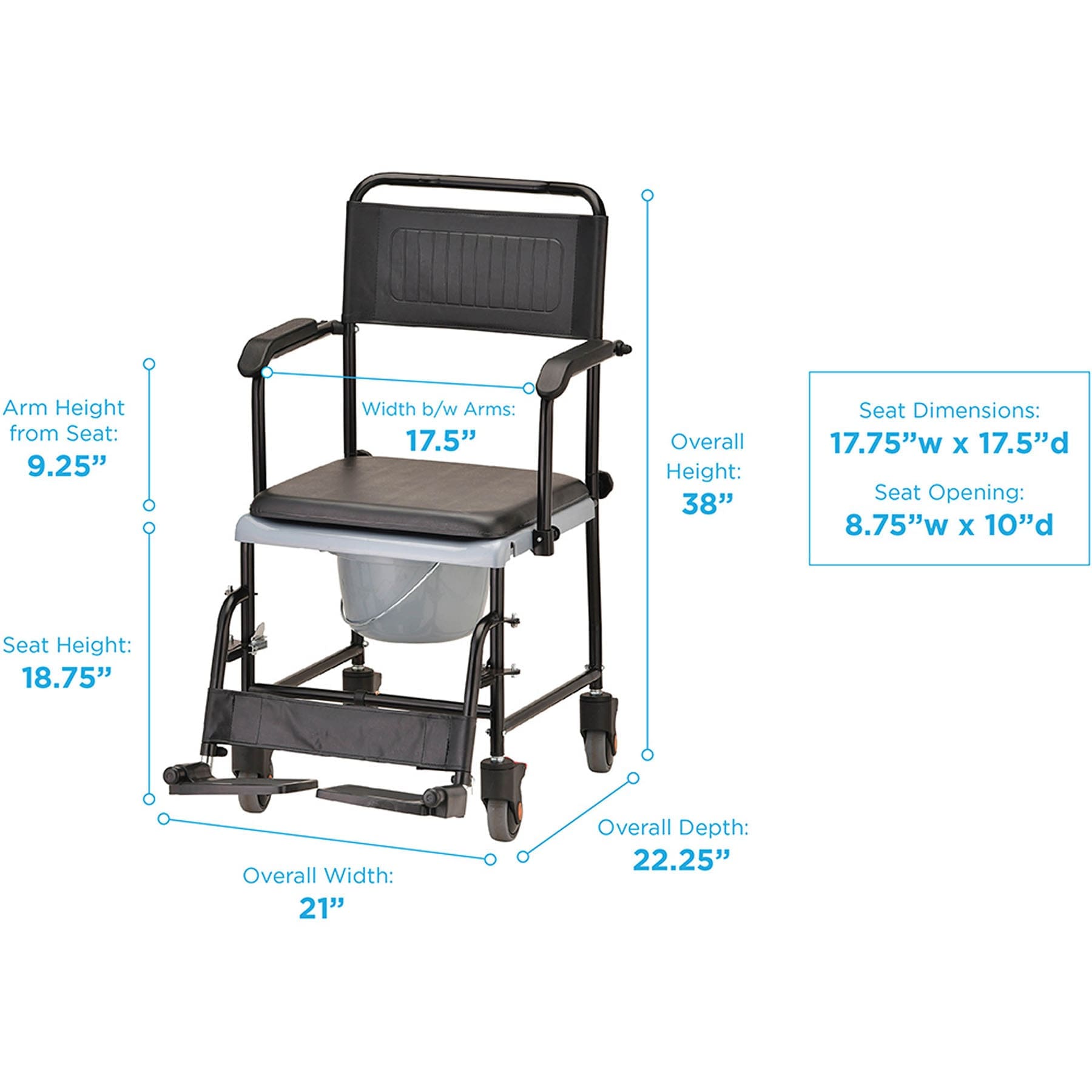 Wheeled Commode Chair, photo 2 of 5
