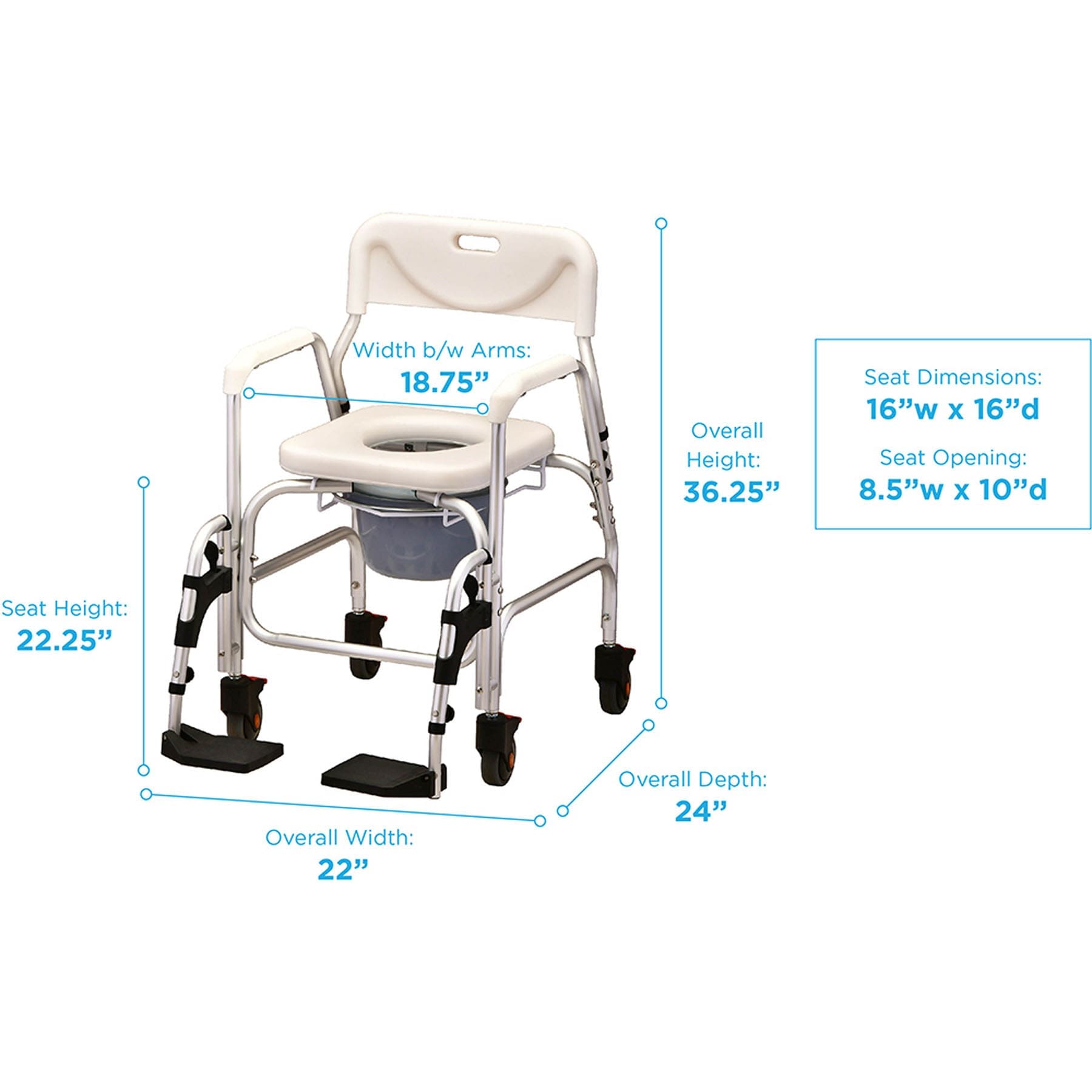 Wheeled Shower/Commode Chair, photo 2 of 6