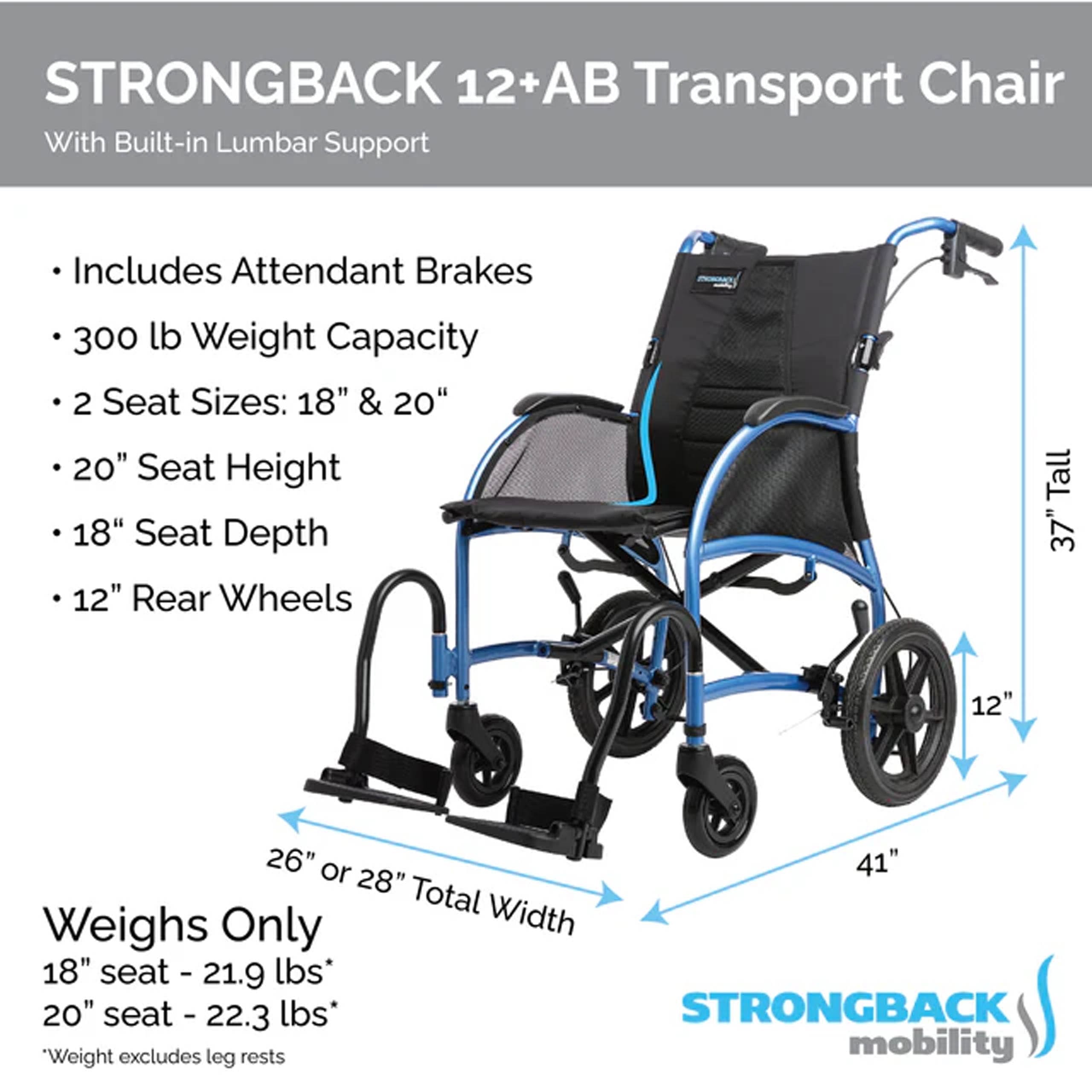 Strongback Excursion 12+AB Transport Chair, photo 4 of 6