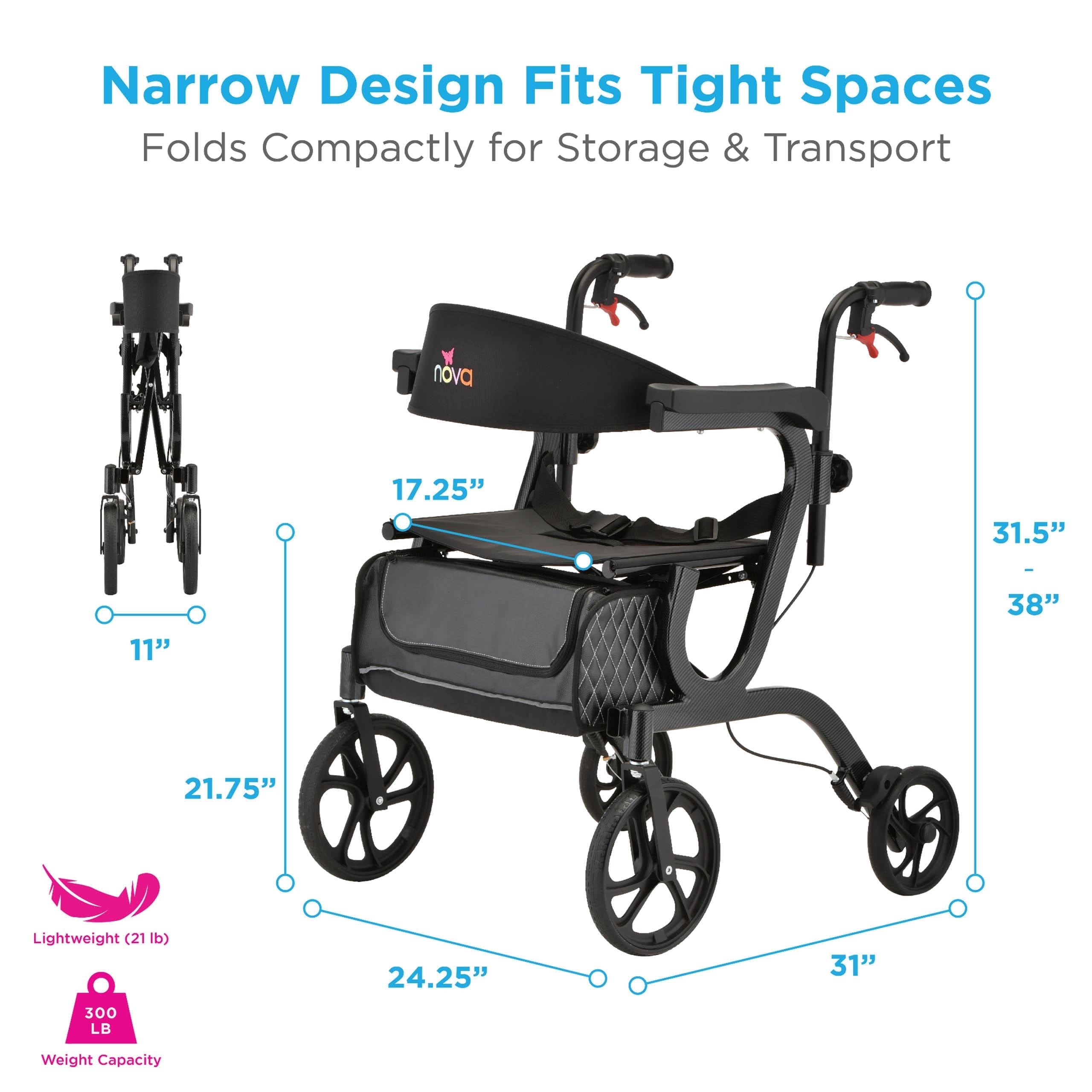Nova Gemini Hybrid Rollator / Walker, photo 4 of 7