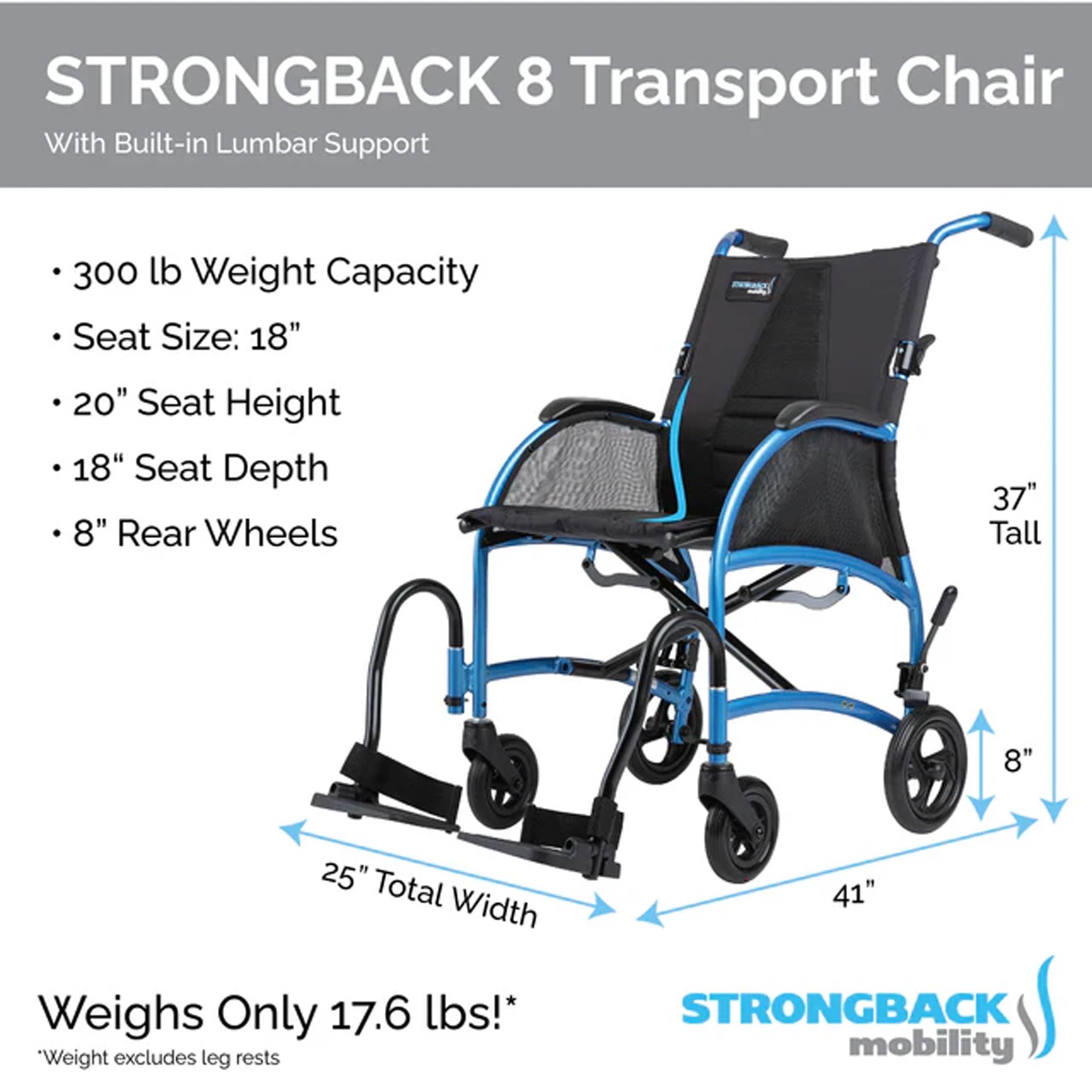 Strongback Excursion 8 Transport Chair – Rental, photo 5 of 5