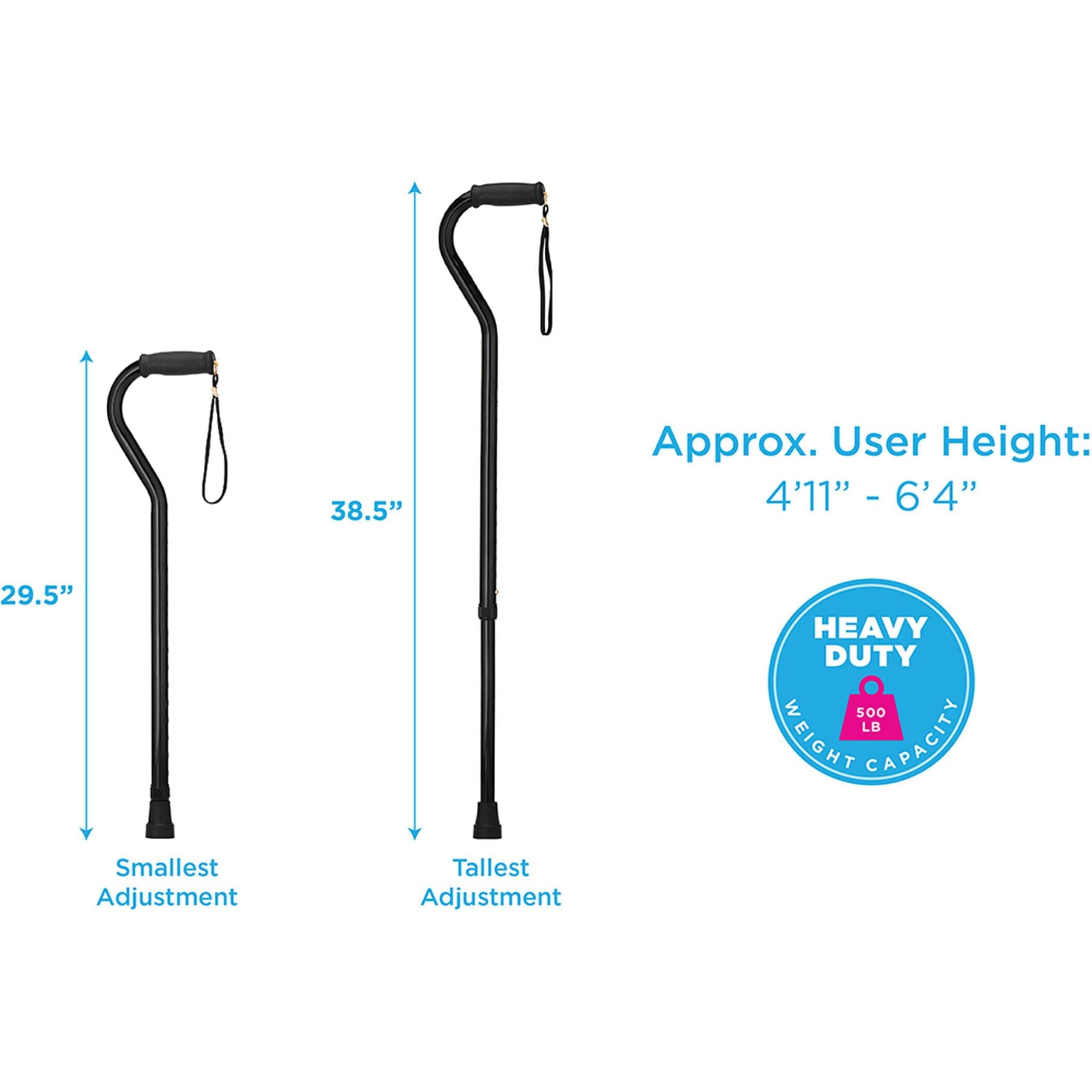 Heavy Duty Walking Cane with Offset Handle, photo 2 of 2